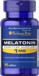 Мелатонин 1 мг, Puritan's Pride, 90 таблеток