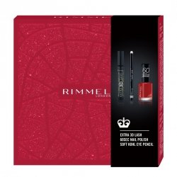 COTY ZESTAW RIMMEL 3DTusz+ lakier 60s+Kredka Kohl