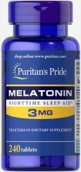 Мелатонин 3 мг, Puritan's Pride, 240 таблеток