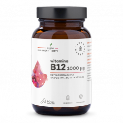 Witamina B12 1000 µg, Metylokobalamina, Aura Herbals, 90 kapsułek