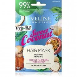 Eveline Food for Hair Sweet Coconut Maska do włosów normalnych i cienkich  - nawilżenie i połysk  20ml
