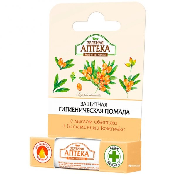 Ochronny Balsam do Ust z Rokitnikiem, Green Pharmacy, 3,6 g
