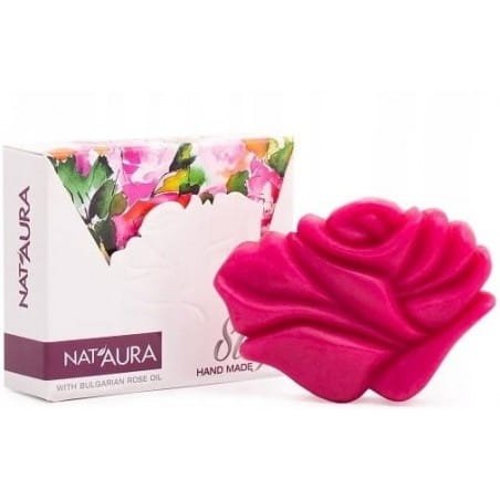 Mydło różane glicerynowe ręcznie robione, NATURA, 80g