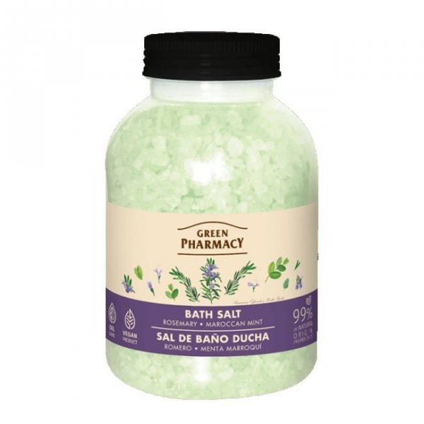 GREEN PHARMACY Sól do kąpieli Rozmaryn + Mięta marokańska 1000 g