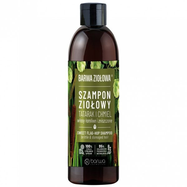 BARWA Ziołowa Szampon do włosów Tatarak & Chmiel - włosy łamliwe i zniszczone  250ml