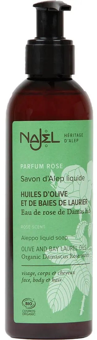 Aleppo Liquid Soap with Organic Damascus Rose Water, Najel