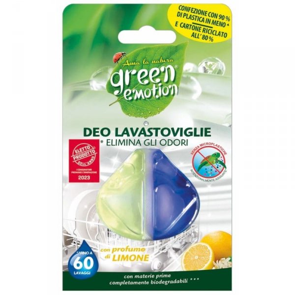 Odświeżacz do zmywarek, CYTRYNA, 60 cykli zmywania, ekologiczny, Green Emotion