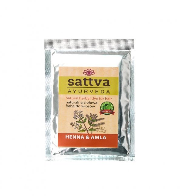 Henna with Amla, Natural Herbal Hair Dye, Sattva, 10g