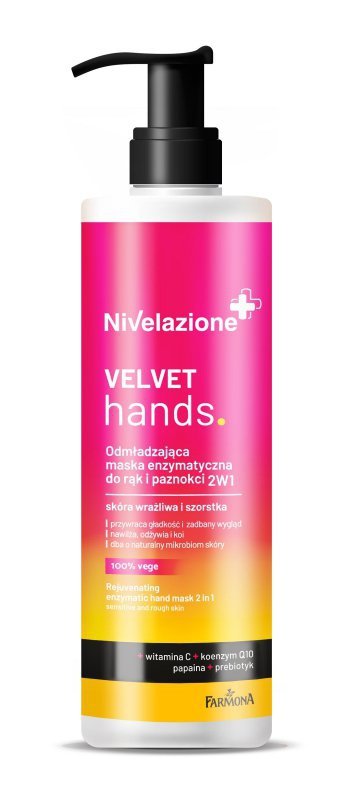 NIVELAZIONE Velvet Hands Odmładzająca maska enzymatyczna do dłoni 2w1 - skóra wrażliwa i szorstka 200 ml