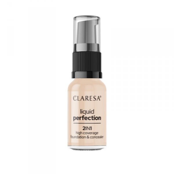 CLARESA Korektor i Podkład kryjący w płynie 2in1 Liquid Perfection nr 102 Warm Medium  18g