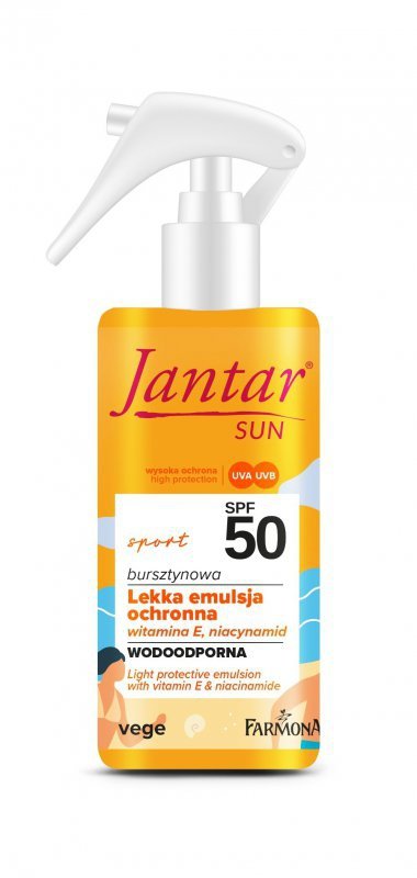 JANTAR Sun Bursztynowa lekka emulsja ochronna wodoodporna SPF 50 Sport 150 ml