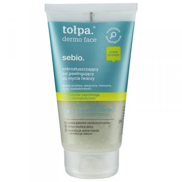 TOŁPA Dermo Face Sebio Mikrozłuszczający Żel peelingujący do twarzy 3w1  150 ml