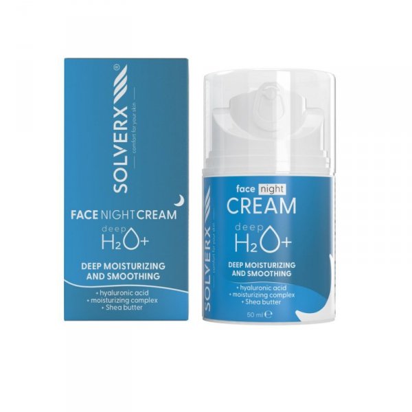 SOLVERX Deep H2O+ Krem głęboko nawilżający na noc - skóra sucha i odwodniona 50 ml