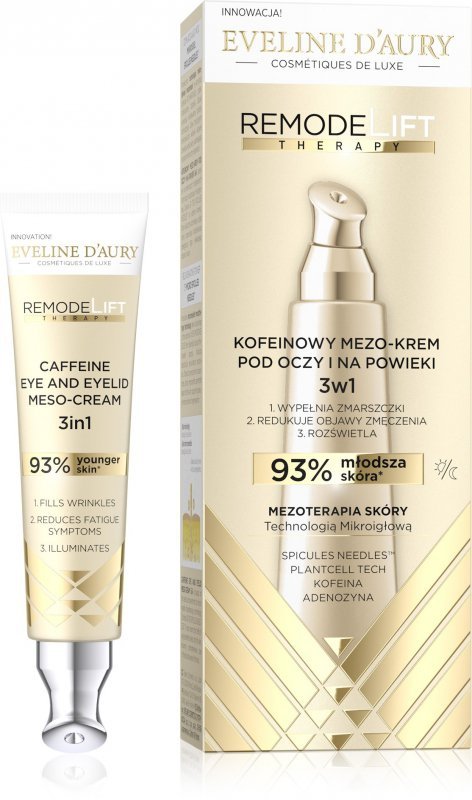 EVELINE D`AURY  Remodelift Therapy Kofeinowy Mezo-Krem 3w1 pod oczy i na powieki 15 ml