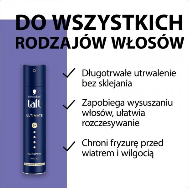 TAFT Ultimate Lakier do włosów 5+ Ultramocny 250 ml