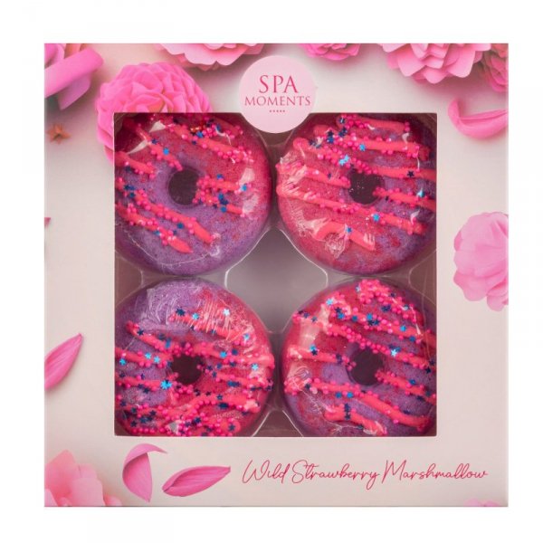 SPA MOMENTS Donut d/kąp. pianka poziomk.4szt