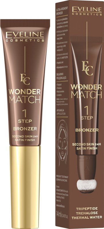 EVELINE Wonder Match Ultrakremowy Bronzer w tubce z aplikatorem - nr 02  14 ml