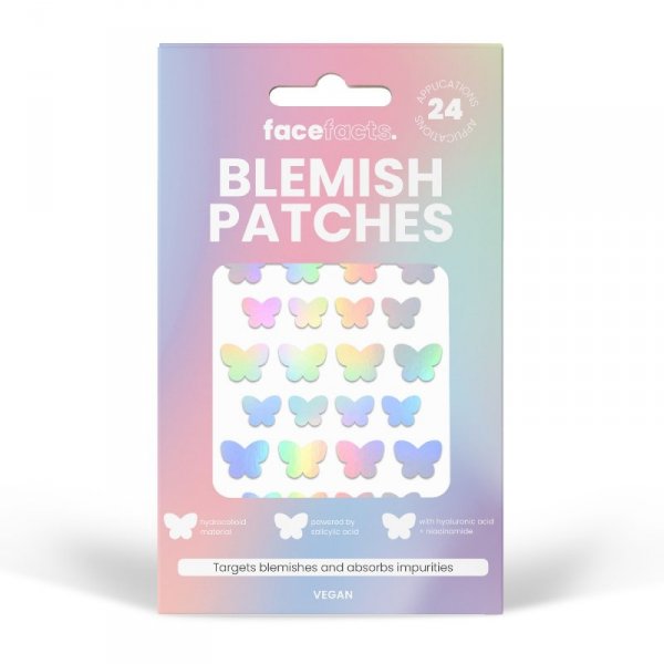 FACE FACTS Blemish Patches Plastry na wypryski - Holograficzne Motylki 1 op. - 24 szt.
