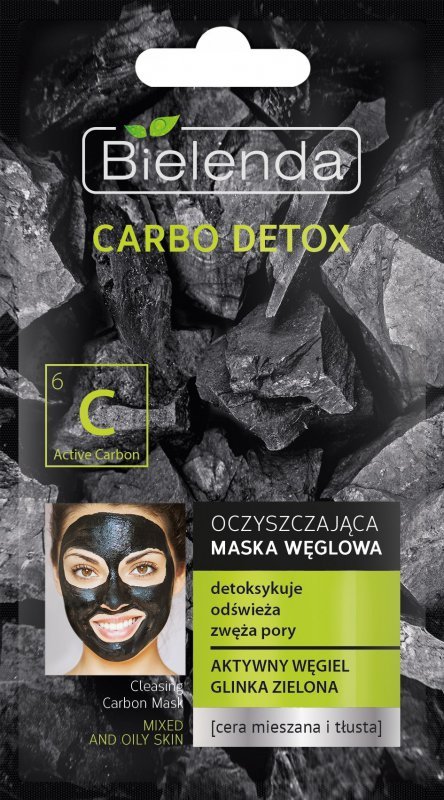 Bielenda Carbo Detox Czarny Węgiel Maska oczyszczająca do cery mieszanej i tłustej  8g