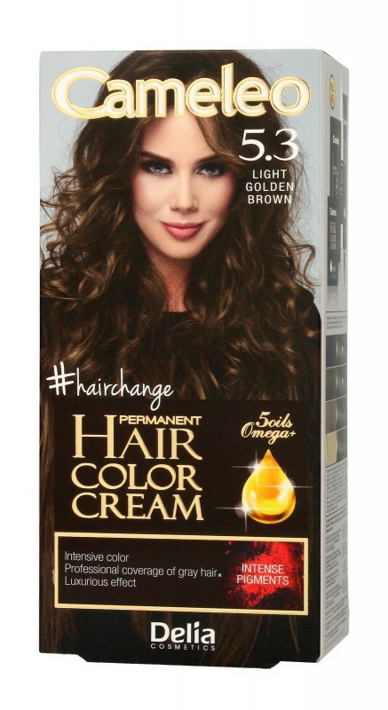 DELIA COSMETICS CAMELEO OMEGA Farba permanentna 5.3 Light Golden Brown