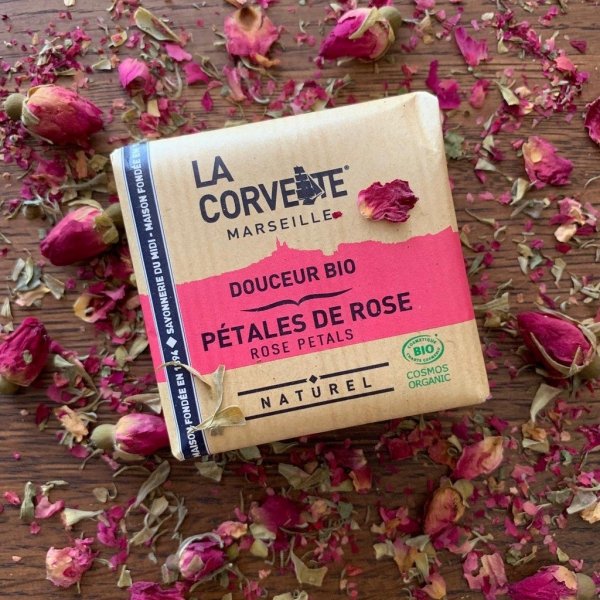 Rose petals Soap BIO Organic, La Corvette, 100g