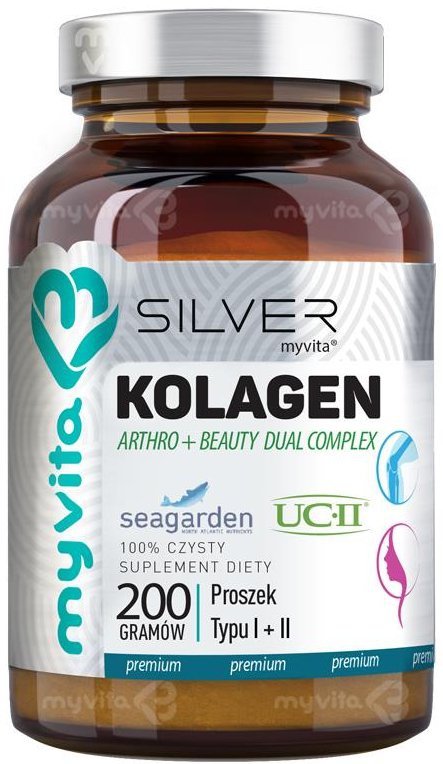 Collagen Powder TYPE I&amp;II SILVER PURE 100%, Myvita