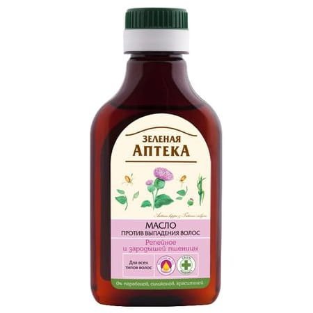 Olej Łopianowy z Kiełkami Pszenicy, przeciw wypadaniu włosów, Green Pharmacy, 100ml