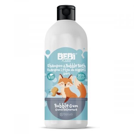 BARWA Bebi Kids Szampon i Płyn do kąpieli 2w1 - Guma Balonowa 500ml