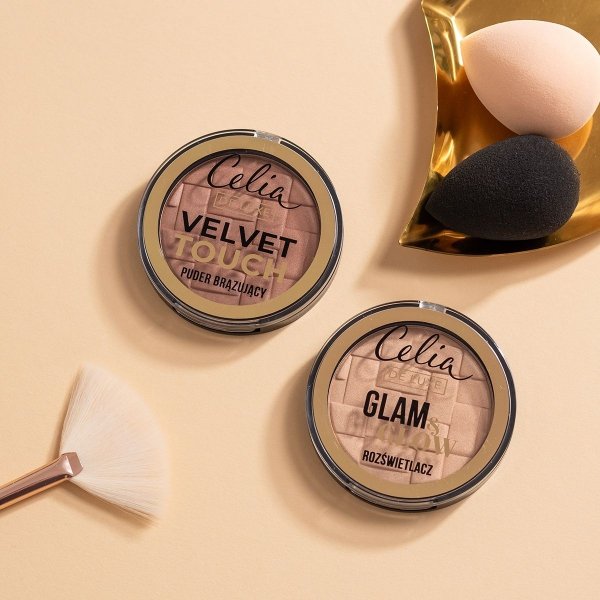 Celia De Luxe Rozświetlacz Glam & Glow nr 106 gold  9g
