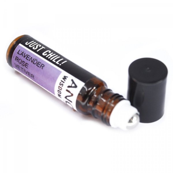 Lavender, Rose &amp; Vetiver Essential Oil Blend with Roller, Ancient Wisdom