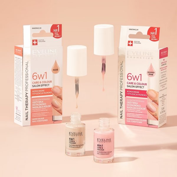 EVELINE Nail Therapy Professional Skoncentrowana odżywka do paznokci nadająca kolor - Rose 5 ml