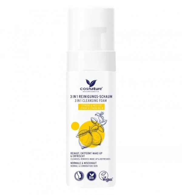 Pianka oczyszczająca 3w1 z cytryną i melisą, Cosnature, 150 ml