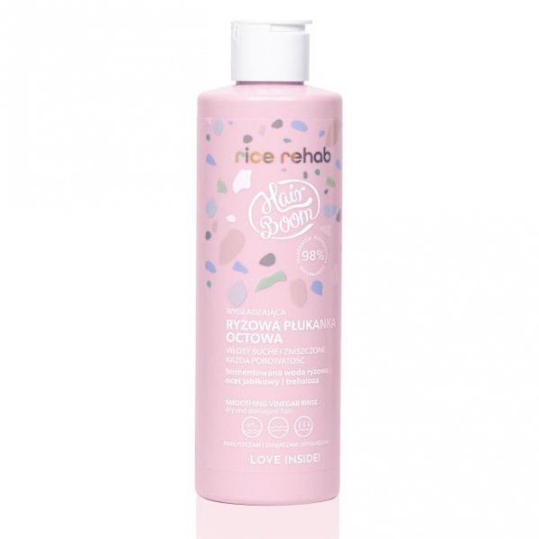 HAIRBOOM Rice Rehab Wygładzająca płukanka ryżowa do włosów z octem 200 ml