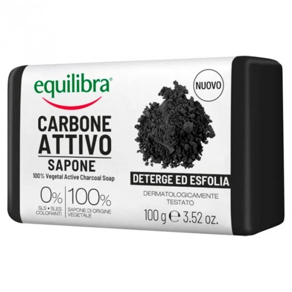 Active Carbon Cleansing Soap, 100% Vegetable, Equilibra