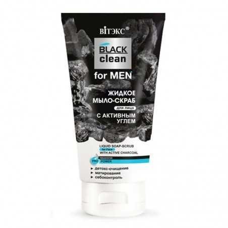 Mydło-Peeling do Twarzy z Aktywnym Węglem BLACK CLEAN FOR MEN