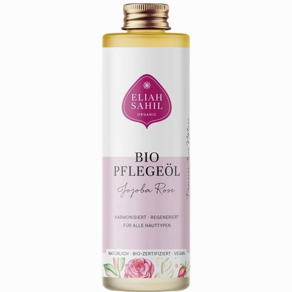 Organiczny olejek regenerujący Róża z Jojobą, do skóry i włosów, Eliah Sahil, 100 ml