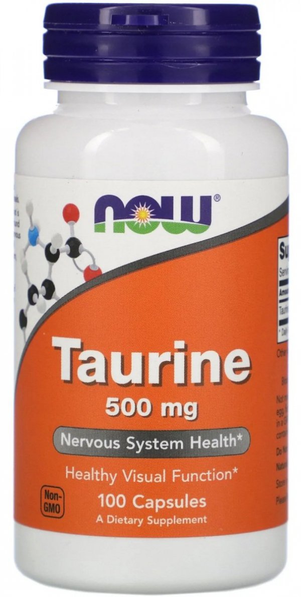 Tauryna Taurine 500mg, NOW Foods, 100 kapsułek