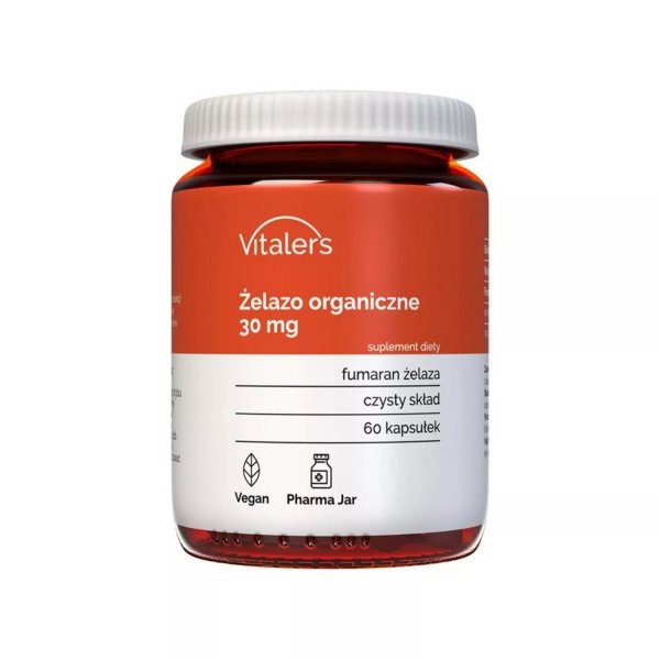 Iron (Żelazo organiczne) 30 mg, Vitaler's, 60 kapsułek