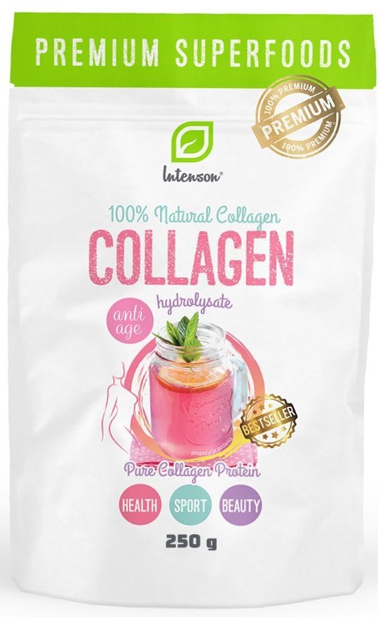 Kolagen, Czyste Białka Kolagenu, Intenson, 250g