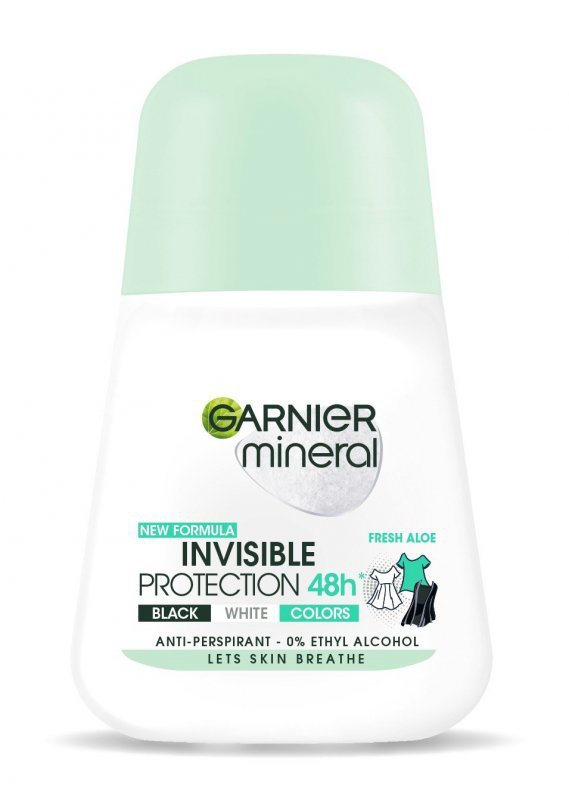 GARNIER Mineral Dezodorant roll-on Invisible Protection 48h Fresh Aloe - Black,White,Colors   50 ml