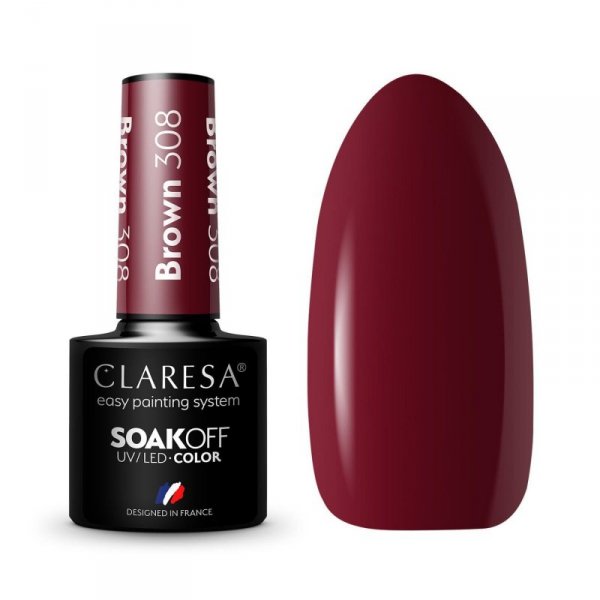 CLARESA Lakier hybrydowy Brown nr 308  5g