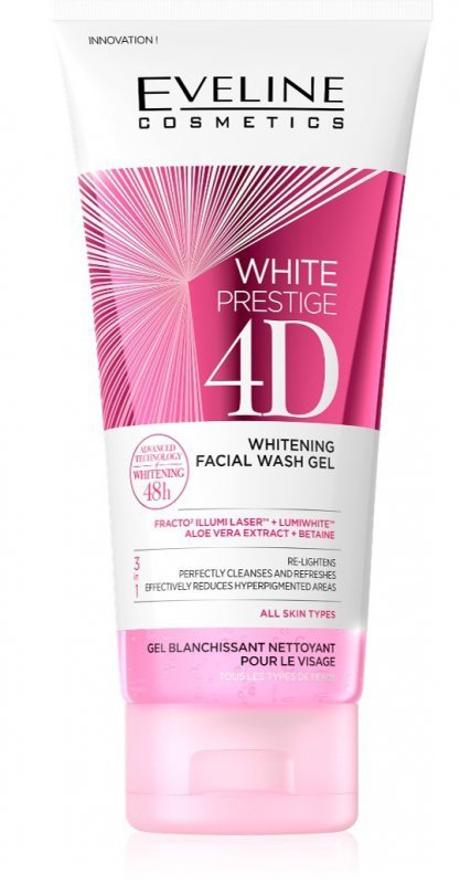 EVELINE White Prestige 4D Wybielający żel do mycia twarzy 3w1 200 ml