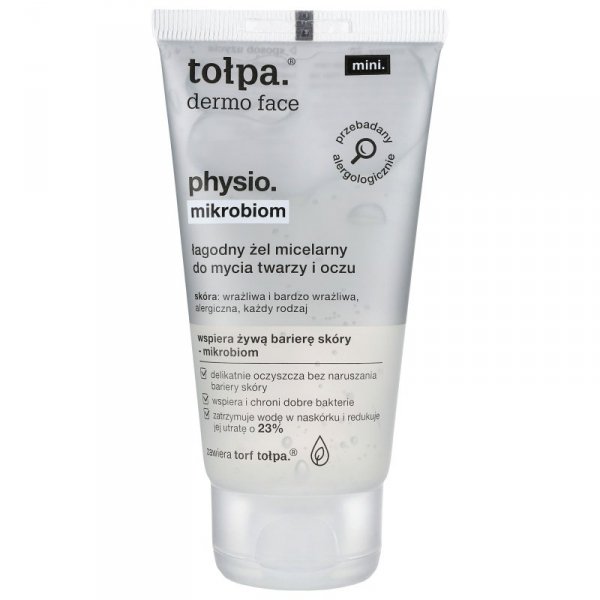 TOŁPA Dermo Face Physio Mikrobiom Łagodny Żel micelarny do mycia twarzy i oczu 75 ml (mini)