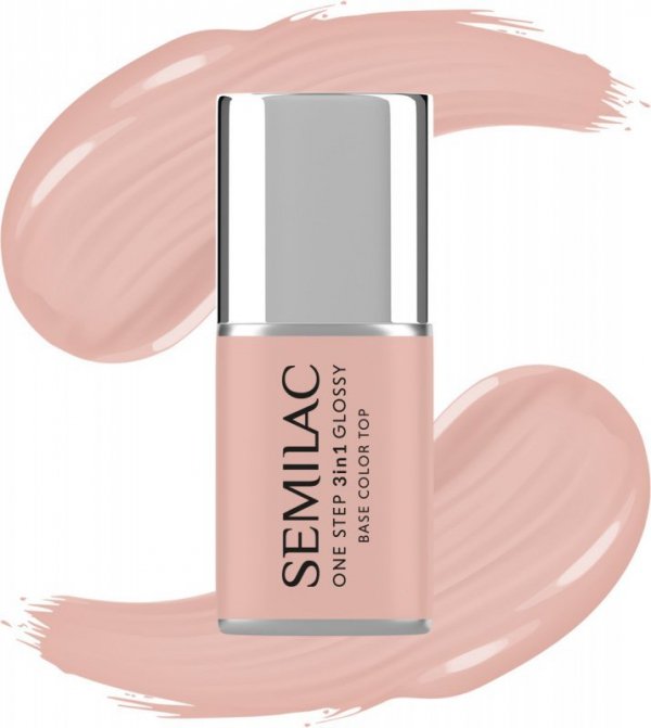 SEMILAC One Step Glossy 3in1 Lakier hybrydowy do paznokci S450 Light Peach 7 ml