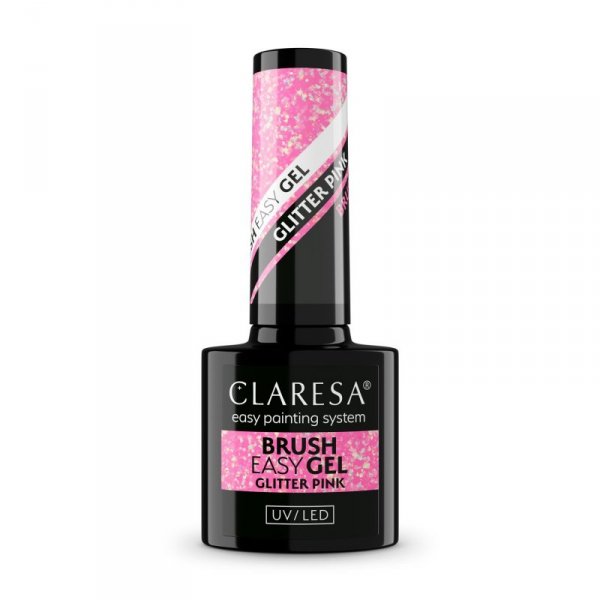 CLARESA Brush Easy Gel Żel do paznokci - Glitter Pink 5 g