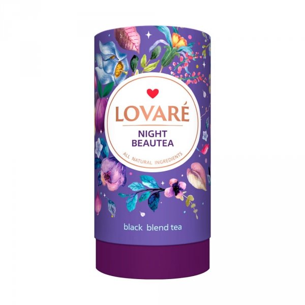 Czarna herbata liściasta z owocami i płatkami kwiatów NIGHT BEAUTEA TEA, Lovare, 80g