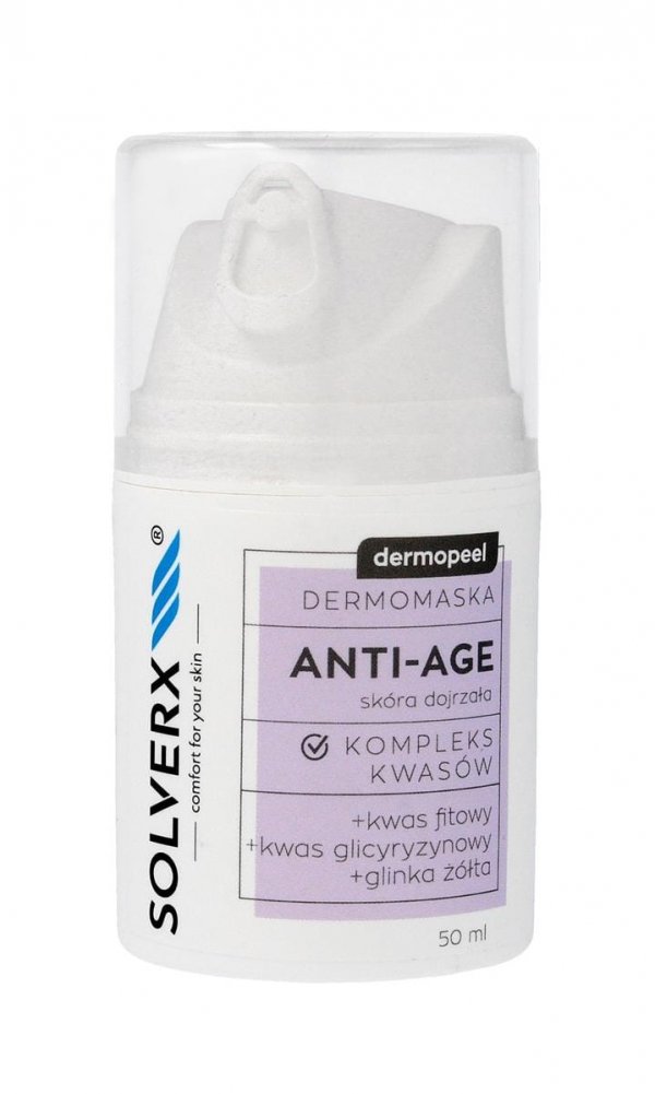 SOLVERX Dermopeel Dermopeeling Anti-Age - Kompleks Kwasów 30% (glikolowy,mlekowy), 50ml