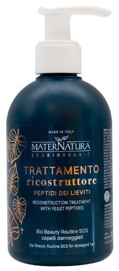 Zabieg PRE-Shampoo: kuracja rekonstrukcyjna z peptydami drożdżowymi, SOS dla zniszczonych włosów, MaterNatura, 250 ml