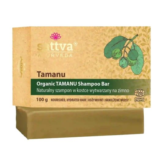 Organiczny szampon w kostce tamanu, Sattva, 100g