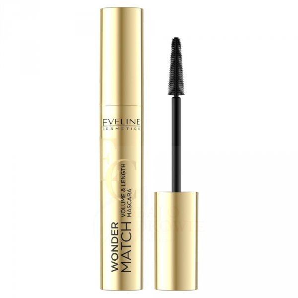 Pogrubiająco-wydłużający tusz do rzęs Black - Eveline Cosmetics Wonder Match, 7ml